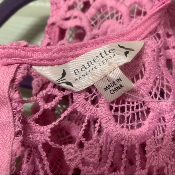 Nanette Lepore NWT - w’s large tanktop - pinkish/purple floral design - Picture 6 of 8